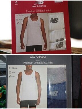 New Balance Cotton Rib Tank Tops White, Gray, Navy. Size M